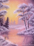 Розовая зима смайлик гиф анимация картинки