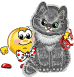 Серенький котя со смайликами смайлик гиф анимация картинки